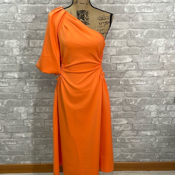 ASOS Dresses & Skirts - ASOS DESIGN one shoulder channeled elasticized cut out waist midi dress
